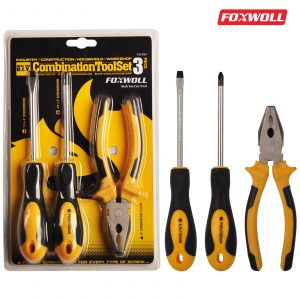 Hand Tool Set 3pcs Combination Screwdriver and Plier Set-Foxwoll