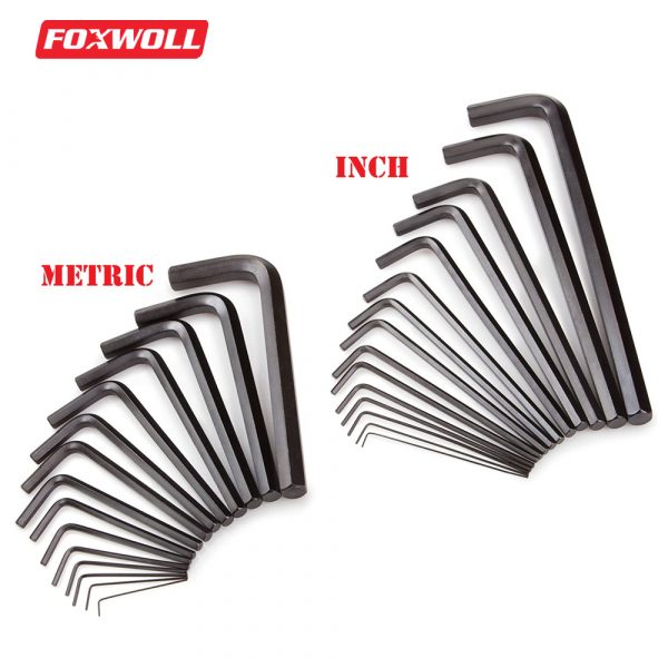 30 Pieces Inch Metric Allen Key Set for Long Arms- foxwoll