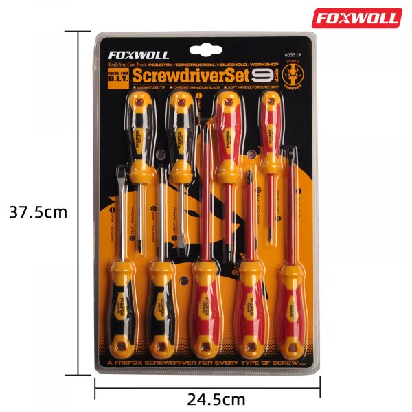 Factory Price 9pcs Insulated Screwdriver Set- foxwoll