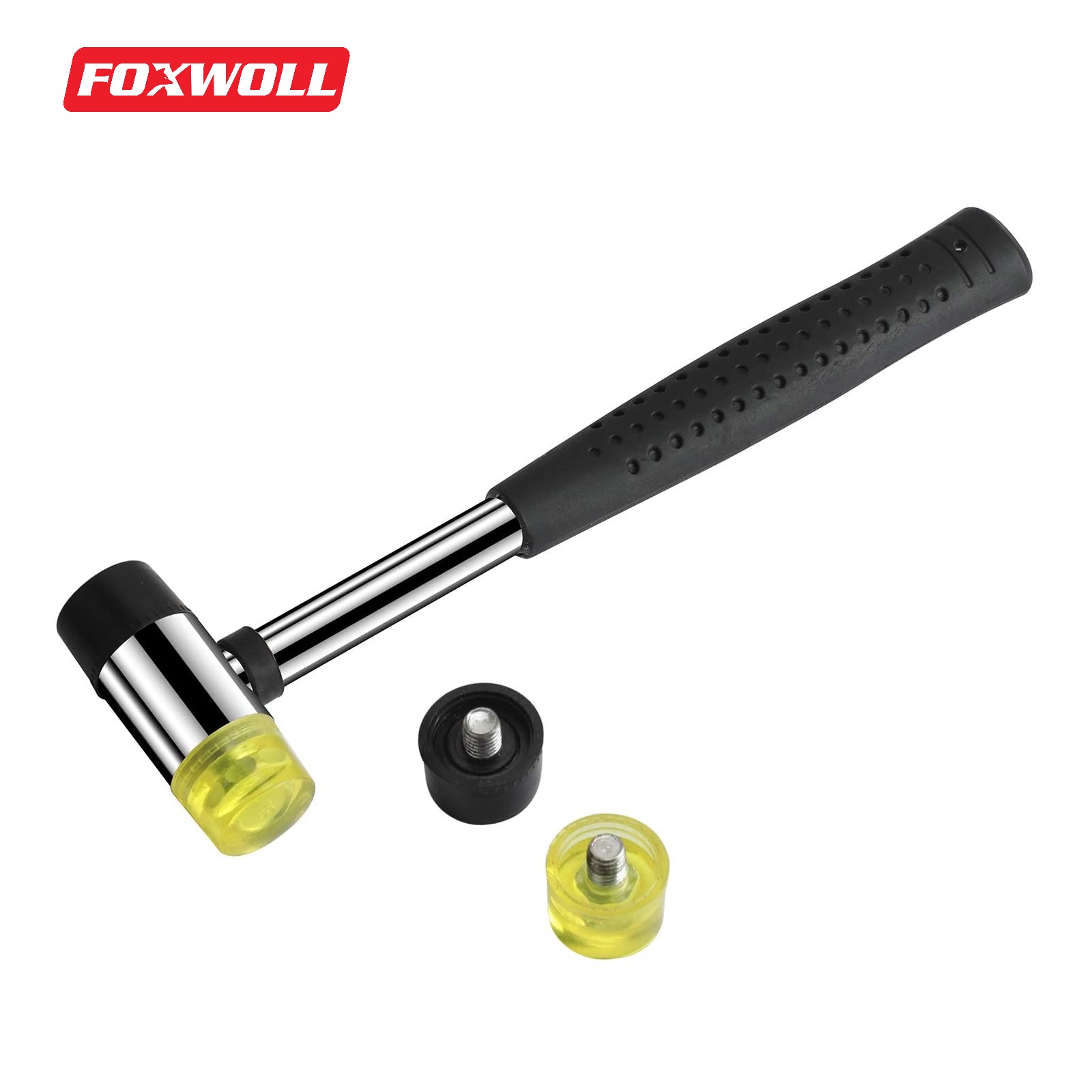 2-Way 25mm Mini Small Rubber And Nylon Head Face Mallet Hammer Handle Shaft