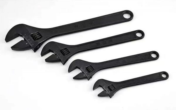 Tool black open-ended adjustable wrench board large opening-foxwoll