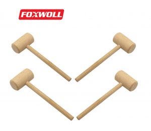 Wooden Hammers 4 Pcs 7-3/4-INCH Natural Hardwood-foxwoll