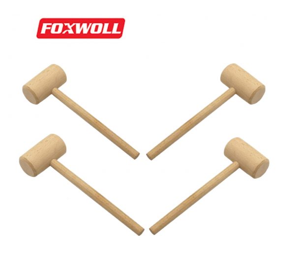 Wooden Hammers 4 Pcs 7-3/4-INCH Natural Hardwood-foxwoll