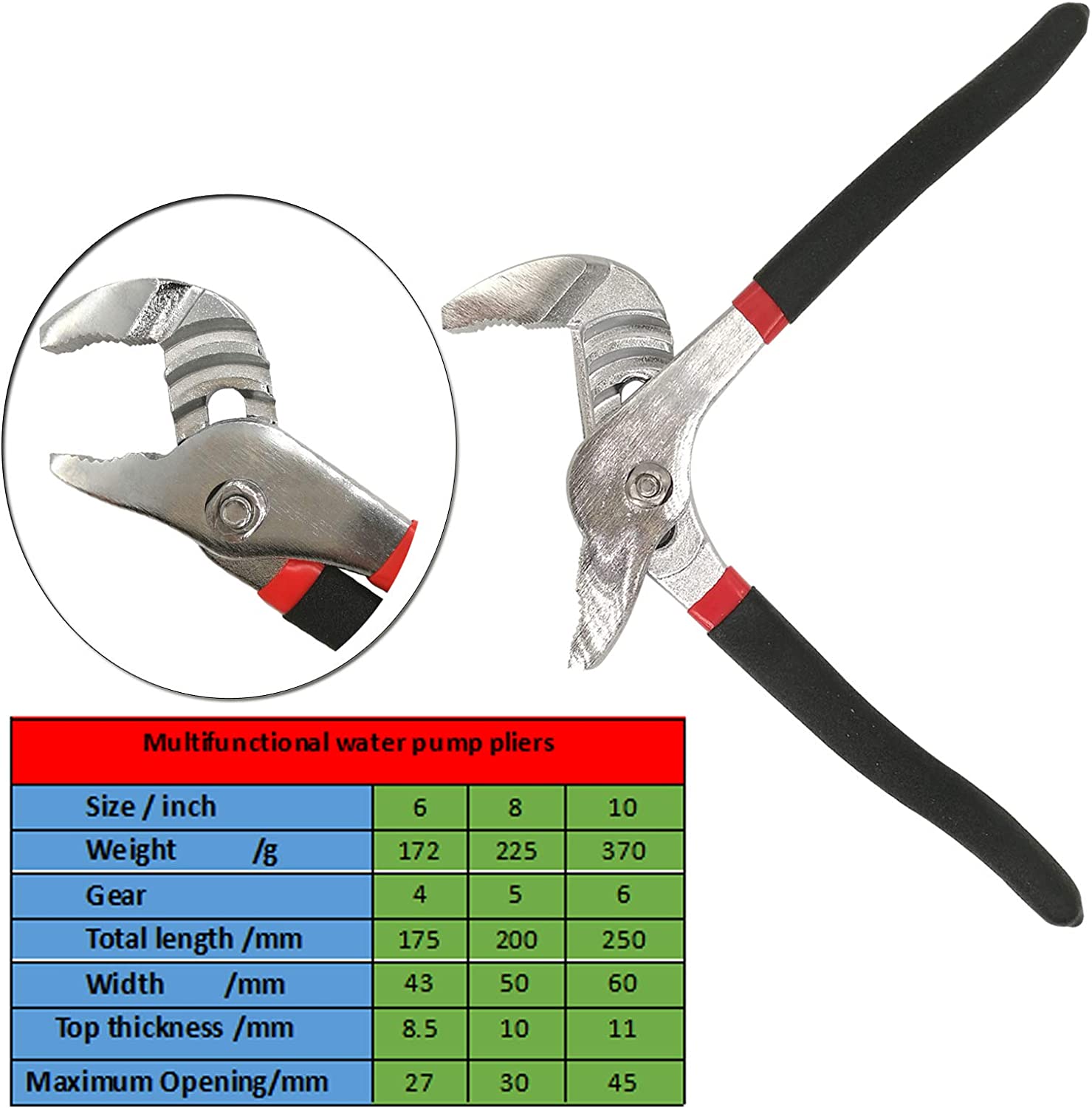Adjustable Water Pump Pliers Groove Joint Pliers FOXWOLL