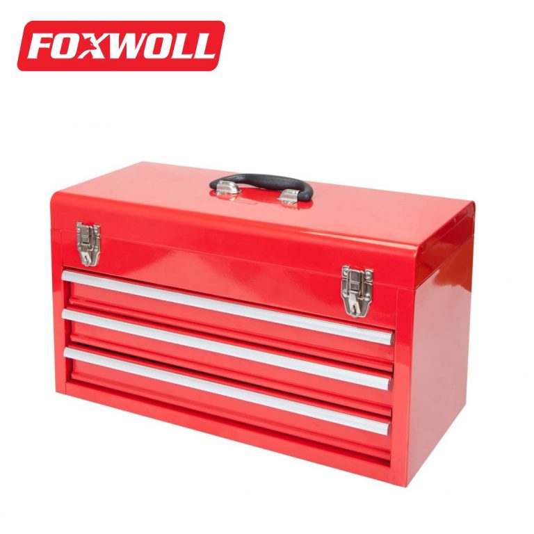 Stainless Steel Tool Box Red Metal Tool Box FOXWOLL