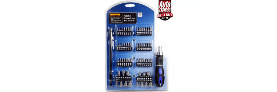 Halfords 58-Piece Ratcheting Screwdriver and Bit Set​ - foxwoll