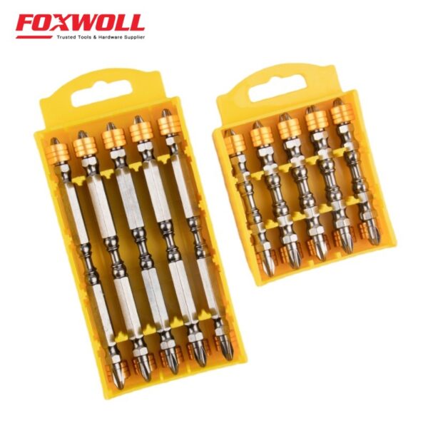 10PCS Dual Head Screwdriver Bits Set with Magnetic Collar