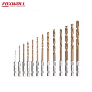 13PCS High Speed Steel Titanium Plated Hexagonal Shank Twist Drill