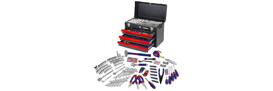 WORKPRO 408-Piece Mechanics Tool Set with Metal Box - FOXWOLL